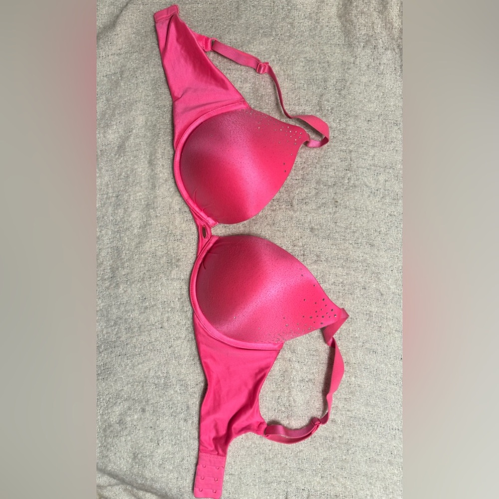 Victoria's Secret Hot Pink Padded Bra with Rhinestones